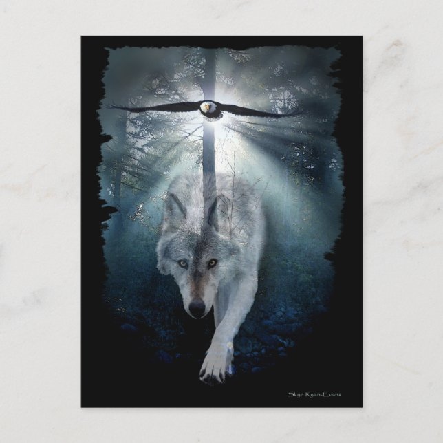 WOLF u. EAGLE-Tier-Postkarten-Reihe Postkarte (Vorderseite)