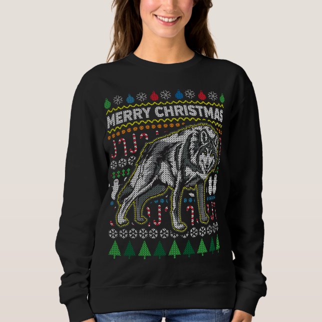 Wolf Ugly Christmas Sweat Wildlife Series (Devant)
