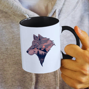 Wolf und Berg Tasse
