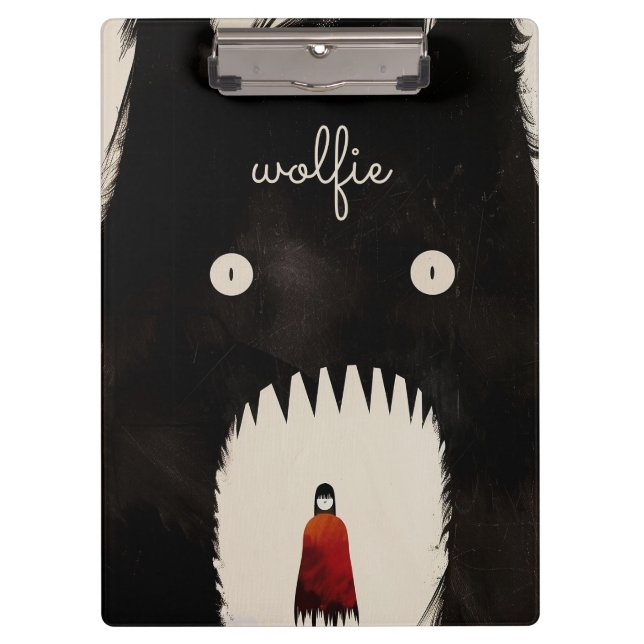 Wolf und die kleine rote Reithose Klemmbrett (Vorderseite)
