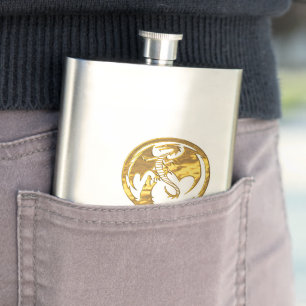 Wolf und Dragon Gold Edelstahlflasche Flachmann