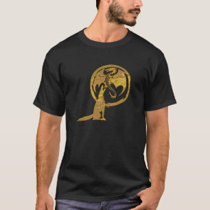 Wolf und Dragon goldfarbene Männer, schwarzer T - T-Shirt