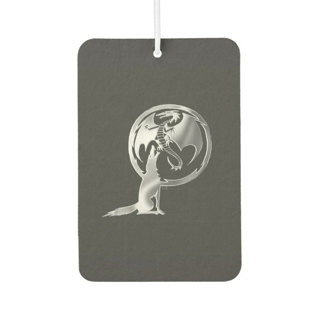 Wolf und Dragon-Zinnenkraftwagen Autolufterfrischer (Vorderseite)