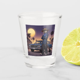 Wolf und Lowrider Schnapsglas