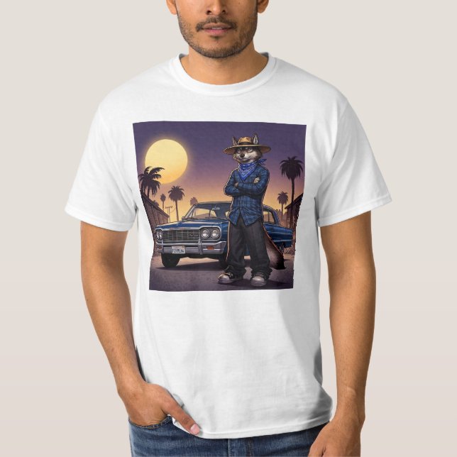 Wolf und Lowrider T-Shirt (Vorderseite)