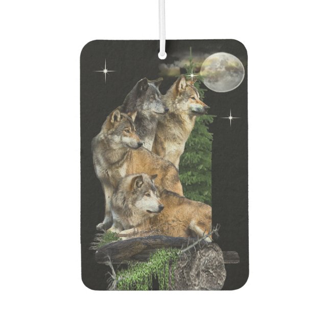 Wolf und Mond Autolufterfrischer (Vorderseite)