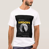 Wolf und Mond Design T-Shirt