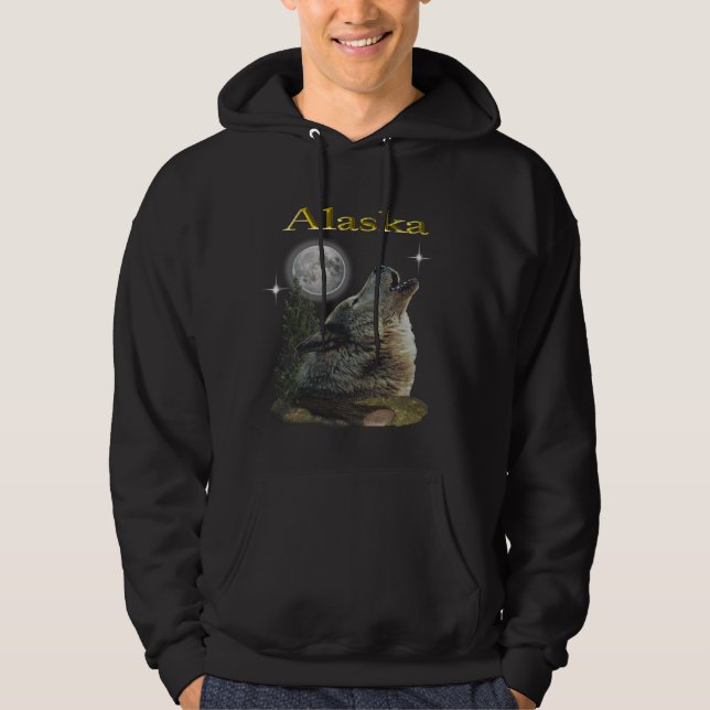 Wolf und Mond Hoodie (Vorderseite)