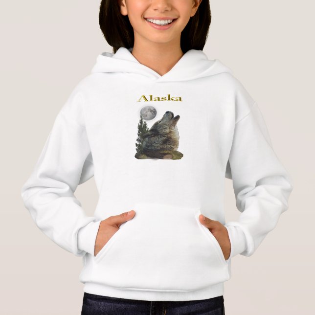 Wolf und Mond Hoodie (Vorderseite)