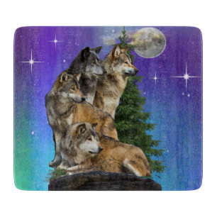 Wolf und Mond Schneidebrett