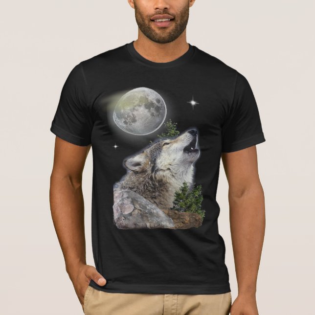 Wolf und Mond T - Shirt (Vorderseite)