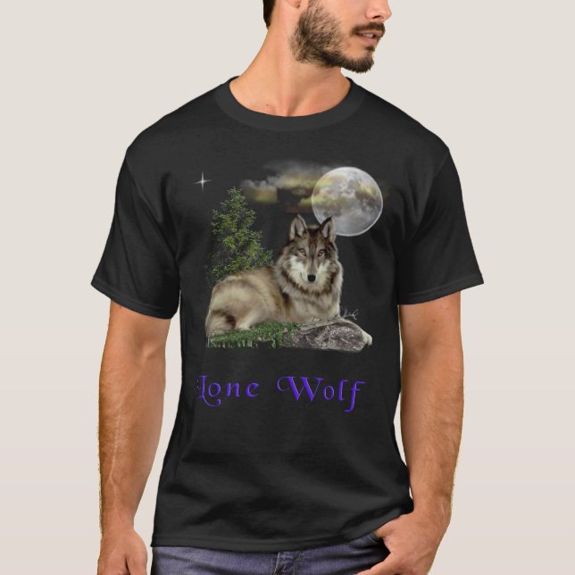 Wolf und Mond T-Shirt (Vorderseite)
