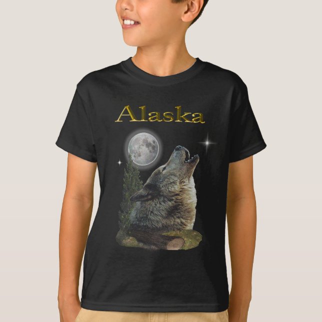 Wolf und Mond T-Shirt (Vorderseite)