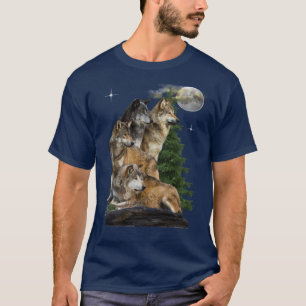 Wolf und Mond T-Shirt