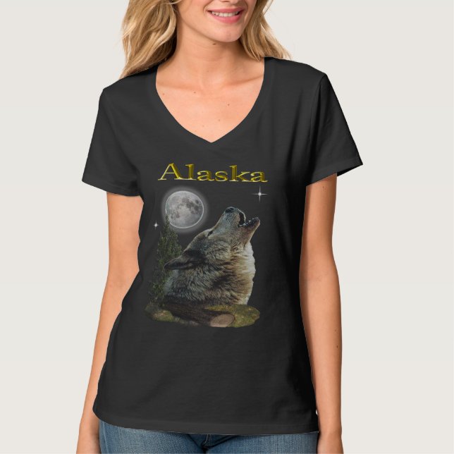 Wolf und Mond T-Shirt (Vorderseite)