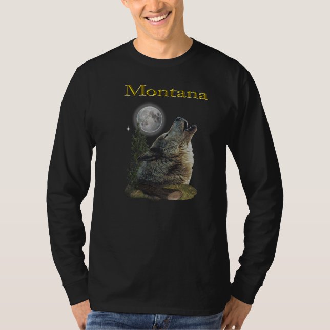 Wolf und Mond T-Shirt (Vorderseite)