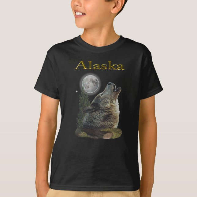 Wolf und Mond T-Shirt (Vorderseite)