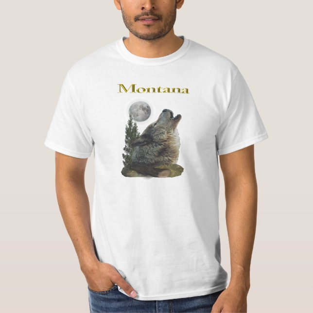Wolf und Mond T-Shirt (Vorderseite)