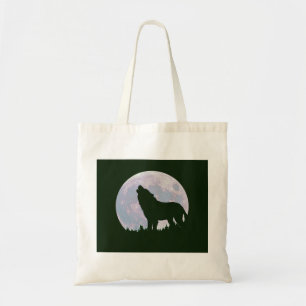 Wolf und Mond Tragetasche