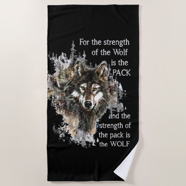 Wolf- und Packquote - Tiersammlung Strandtuch (Vorderseite)