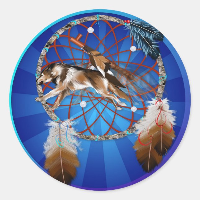 WOLF und PIPE Runder Aufkleber (Vorderseite)