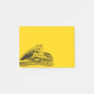 Wolf und Rabe schwarzes und gelbes Design Post-it Klebezettel