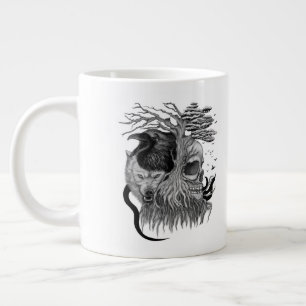 Wolf und Raven mit Skull Jumbo-Tasse