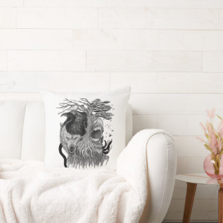 Wolf und Raven mit Skull Kissen