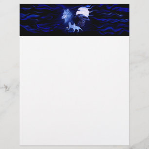 Wolf und Raven mit Vollmond Flyer