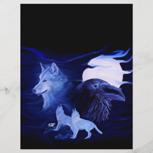Wolf und Raven mit Vollmond Flyer (Vorne)