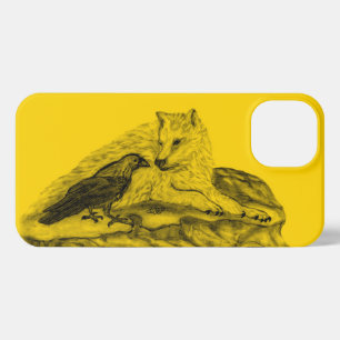 Wolf und Raven, Schwarz und Gelb iPhone Hülle