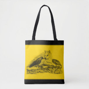 Wolf und Raven - Schwarz und Gelb Tasche