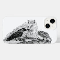 Wolf und Raven Schwarzweiß-Design
