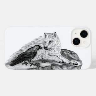 Wolf und Raven Schwarzweiß-Design Case-Mate iPhone 14 Hülle