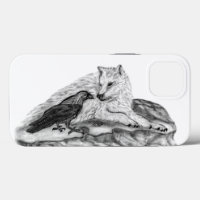 Wolf und Raven Schwarzweiß-Design