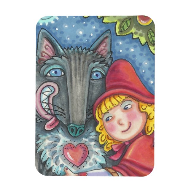 Wolf und Red Riding Hood MAGNET *Anpassen (Vertikal)