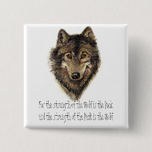 Wolf-und Satz-Zitat - Tiersammlung Button