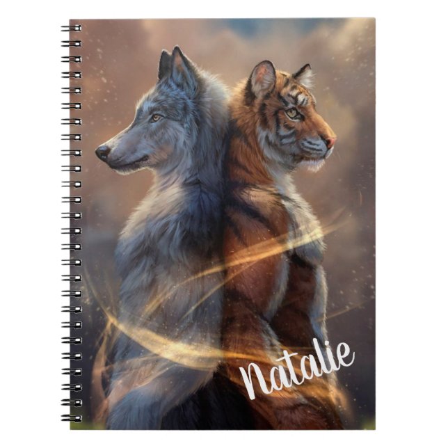 Wolf und Tiger Notizblock (Vorderseite)