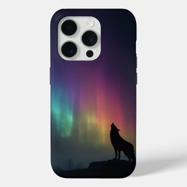 Wolf unter dem Nordlicht Case-Mate iPhone Hülle (Rückseite)