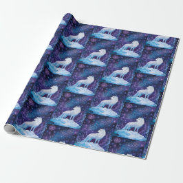 Wolf unter magischem Sternenhimmel Geschenkpapier