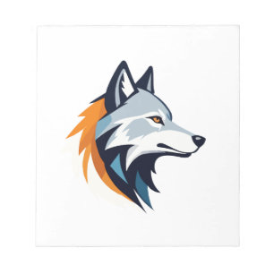 Wolf Vector Art Animal Modern Urban City Graphic Notizblock