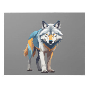 Wolf Vector Art mit lebhaften Farben Notizblock