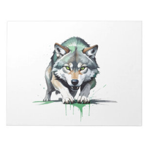 Wolf Vector Graphic Art Portrait Animal Spirit Notizblock