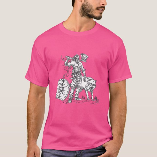 Wolf Viking Norse Odin Nordic Valhalla Fenrir Myth T-Shirt (Vorderseite)