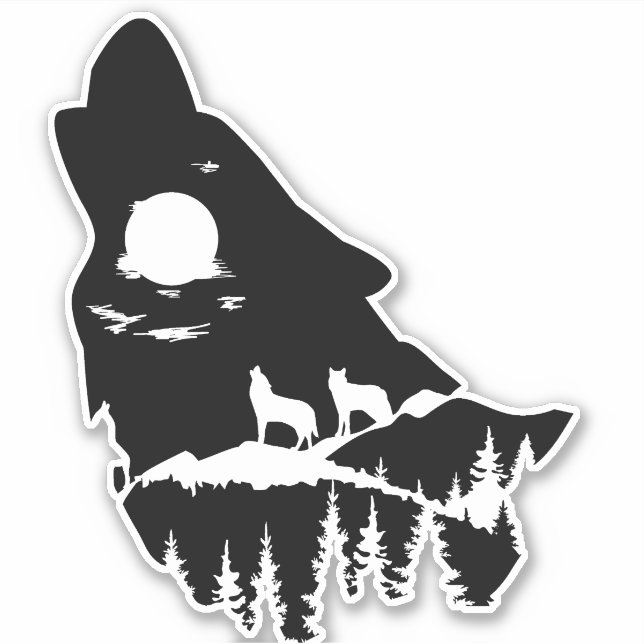 Wolf Vinyl Sticker. Aufkleber (Vorderseite)
