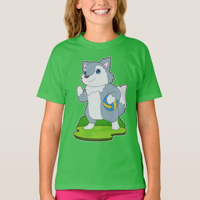 Wolf Volleyball-Spieler Volleyball T-Shirt (Vorderseite)