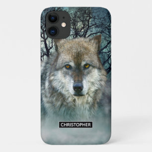 Wolf Vollmond in Nebel Name hinzufügen Case-Mate iPhone Hülle