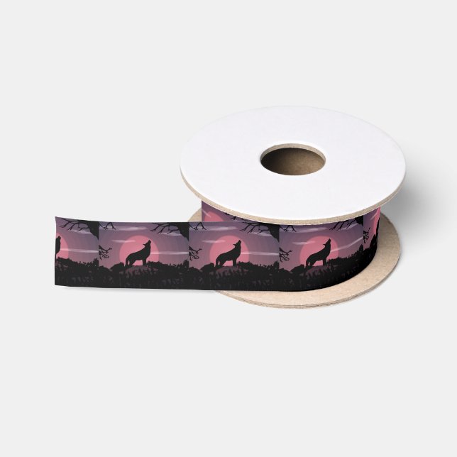 Wolf Vollmond Satinband (Spule)