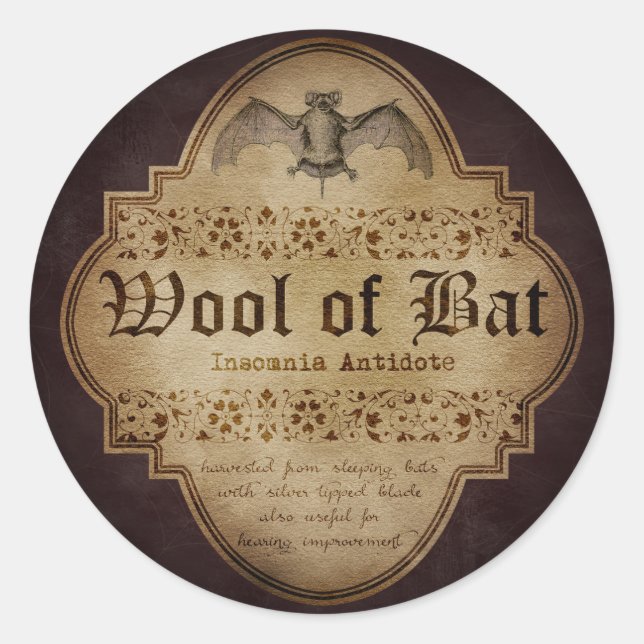 Wolf von Bat Apothecary Runder Aufkleber (Vorderseite)