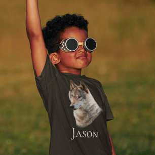 Wolf Wald Kopf Kunst Personalisiertes T-Shirt